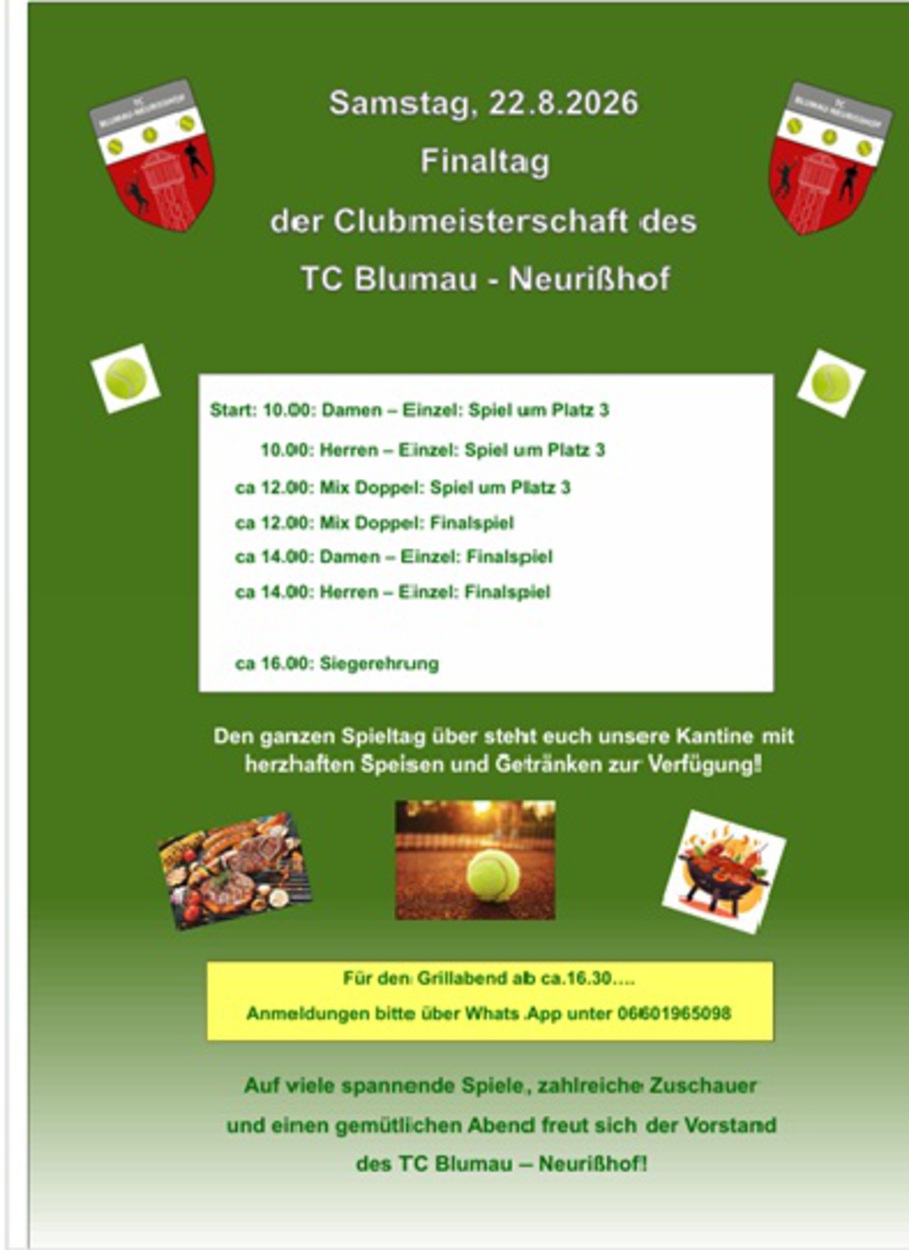Clubmeisterschaft 2026 – Das große Finale steht bevor!